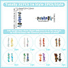 32Pcs 16 Styles Natural Chip Gemstone Beaded Connector Charms PALLOY-GO00060-2