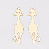 Brass Kitten Pendants KKC-S001-023KC-1