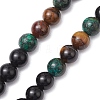 Natural Tiger Eye & Obsidian & Bloodstone Rosary Bead Necklaces NJEW-JN05114-01-6