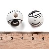 Printed Wood European Beads WOOD-G022-08A-19-3