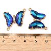 Brass Pave Faceted Glass Connector Charms X-FIND-Z020-04D-3