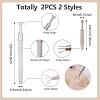2Pcs 2 Styles Brass & Stainless Steel Rhinestones Claw Tweezers TOOL-TA0001-07-3