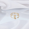 1Pc Brass Micro Pave Clear Cubic Zirconia Open Cuff Rings for Women RJEW-LP0002-37B-3