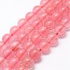 Cherry Quartz Glass Bead Strands G-P256-06-6mm-1