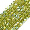 Electroplate Transparent Glass Beads Strands EGLA-K015-18R-1