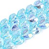 Electroplate Transparent Glass Beads Strands EGLA-N056-01A-04-1