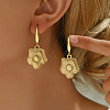 Elegant Stainless Steel Sunflower Dangle Earrings EB0888-1