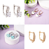 12Pcs 6 Style Brass Micro Pave Cubic Zirconia Hoop Earring Findings ZIRC-PJ0001-06-17