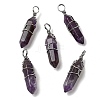Natural Amethyst Double Terminated Pointed Pendants G-J062-02P-1