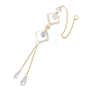 Iron Rhombus & Natural Quartz Crystal Suncatchers HJEW-F025-04G-03-3