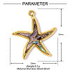 304 Stainless Steel Paua Shell Pendants STAS-OY002-26G-2