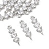 SHEGRACE Brass Pave Clear Cubic Zirconia Connector Charms XGRQ7H568-952P-1