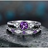 Alloy Micro Pave Cubic Zirconia Finger Rings for Women FS-WG2E042-09-1