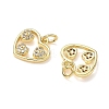 Brass Micro Pave Clear Cubic Zirconia Charms KK-L253-20G-01-2