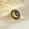 304 Stainless Steel Enamel Cuff Rings FS-WG277BE-01-1