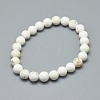 Natural Magnesite Bead Stretch Bracelets X-BJEW-K212-B-008-2