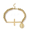 304 Stainless Steel Beaded Bracelets for Women BJEW-Z133-02G-2