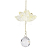 Brass Hollow Lotus Hanging Ornaments HJEW-E012-03G-01-1