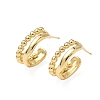 C-Shaped Brass Stud Earrings EJEW-A132-06G-4