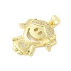 Rack Plating Brass Cubic Zirconia Pendants KK-S380-30G-01-2