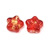 Electroplate and Golden Metal Enlaced Glass Beads EGLA-T029-02C-2