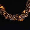 Tiger Eye Multi-strand Necklaces NJEW-L143-02-2