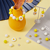 DIY Daisy Flower Silicone & Brass Beads Jewelry Making Findings Kit DIY-SC0025-42-4
