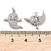 Halloween Rack Plating Brass Micro Pave Clear Cubic Zirconia Pendants KK-M280-04P-3