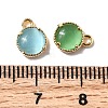 Flat Round Brass Charms KK-D024-03G-3
