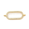 Brass Micro Pave Clear Cubic Zirconia Oval Ring Connector Charms KK-I360-048G-1