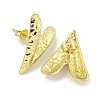 Heart Texture Brass Stud Earrings for Women EJEW-E312-02G-2