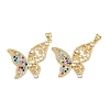 Brass Micro Pave Cubic Zirconia Pendants KK-C109-09B-G-1