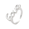 Bass LOVE Open Cuff Rings for Women RJEW-U012-01P-1