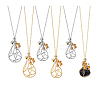 6Pcs 6 Styles Adjustable 304 Stainless Steel Macrame Pouch Necklaces NJEW-PH01581-6