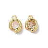 Brass Micro Pave Cubic Zirconia Charms KK-Z128-02G-1