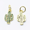 Brass Micro Pave Cubic Zirconia Charms ZIRC-G130-26G-02-NR-2