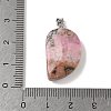 Natural Rhodonite Carved Pendants G-P599-04P-09-3