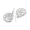 304 Stainless Steel Moon Phase with Sailor's Knot Asymmetrical Earrings EJEW-P222-07P-2