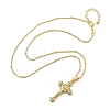 Crucifixion Cross Brass Micro Pave Cubic Zirconia Pendant Necklaces NJEW-S385-02G-3