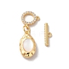Real 18K Gold Plated Brass Micro Pave Clear Cubic Zirconia Toggle Clasps KK-M243-10G-02-2