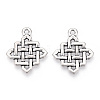 Tibetan Style Alloy Chinese Knot Pendants TIBEP-872-AS-RS-1