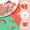 42Pcs 7 Styles Christmas Printed Schima Wood Beads WOOD-FS0002-49-3