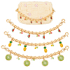 3Pcs 3 Styles Alloy Enamel Fruit Charm Iron Bag Decorative Chains HJEW-PH02185-1