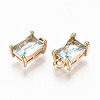Brass Glass Rhinestone Pendants GLAA-S179-21H-RS-2