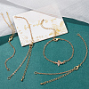 Beebeecraft Brass Cable Chain Link Bracelet Makings KK-BBC0009-90-4