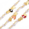 Handmade Eco-friendly Brass Enamel Moon with Evil Eye & Heart Charms Chain CHC-E025-25G-1-1