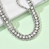 304 Stainless Steel & Rhinestone Rope Chain Double Layer Bracelets for Women BJEW-F540-07P-3