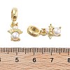Rack Plating Brass Orange Cubic Zirconia European Dangle Charms KK-Q006-61G-3