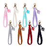 8Pcs Handmade Macrame Cotton Threads Wrist Strap Pendant Decoration HJEW-PH01990-6