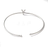 Rack Plating Brass Micro Pave Clear Cubic Zirconia Letter Open Cuff Bangles BJEW-A018-01P-Y-3